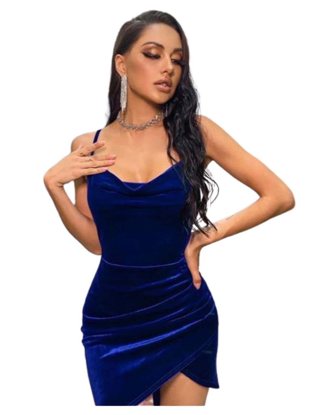 Fashion Solid Velvet Asymmetric Dress – GlitterGirlDash